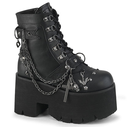 ASHES-52 3 1/2" Chunky Heel, 2 1/4" PF Lace-Up Ankle BT, Side Zip