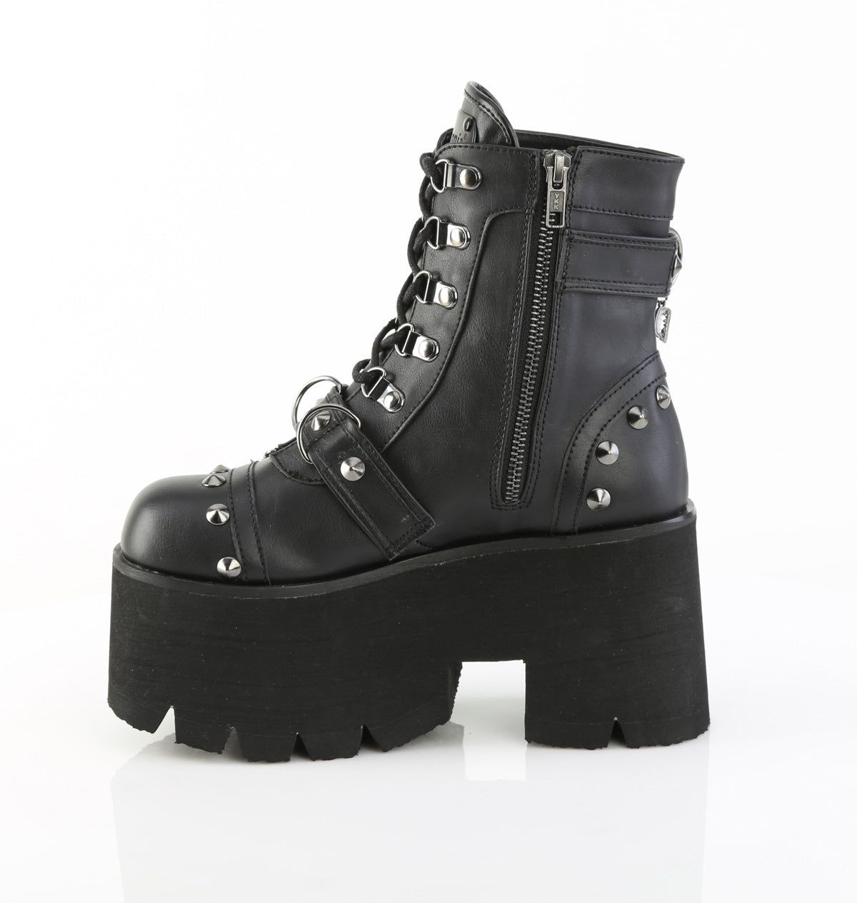 ASHES-52 3 1/2" Chunky Heel, 2 1/4" PF Lace-Up Ankle BT, Side Zip