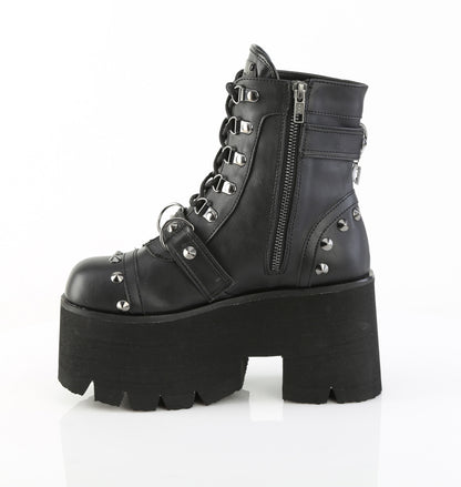 ASHES-52 3 1/2" Chunky Heel, 2 1/4" PF Lace-Up Ankle BT, Side Zip