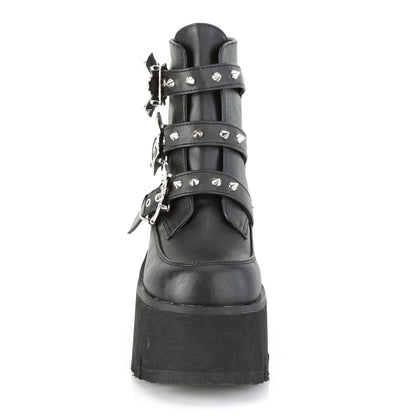 ASHES-55 3 1/2" Chunky Heel, 2 1/4" Cut Out PF Ankle Boot