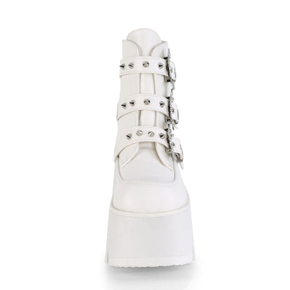 ASHES-55 3 1/2" Chunky Heel, 2 1/4" Cut Out PF Ankle Boot