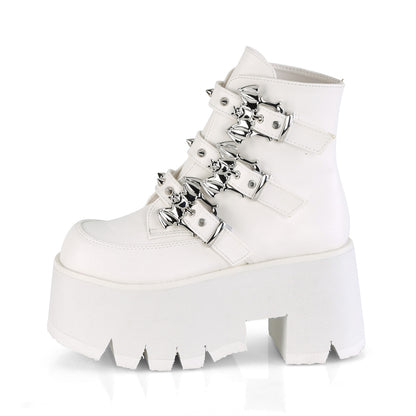 ASHES-55 3 1/2" Chunky Heel, 2 1/4" Cut Out PF Ankle Boot