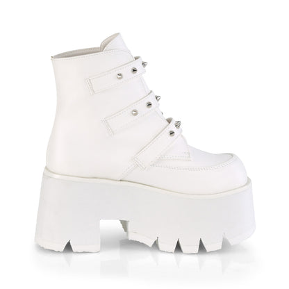 ASHES-55 3 1/2" Chunky Heel, 2 1/4" Cut Out PF Ankle Boot