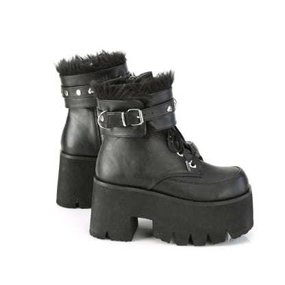 ASHES-57 3 1/2" Chunky Heel, 2 1/4" PF Lace-Up Ankle BT, Side Zip