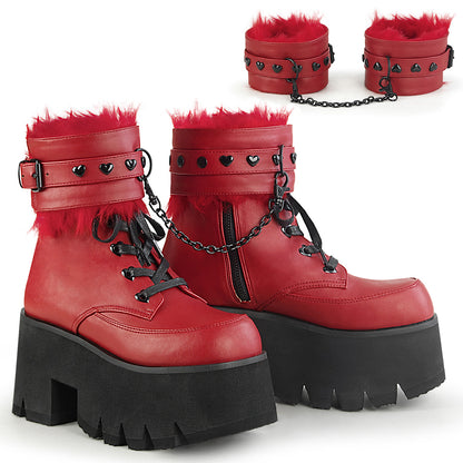 ASHES-57 3 1/2" Chunky Heel, 2 1/4" PF Lace-Up Ankle BT, Side Zip