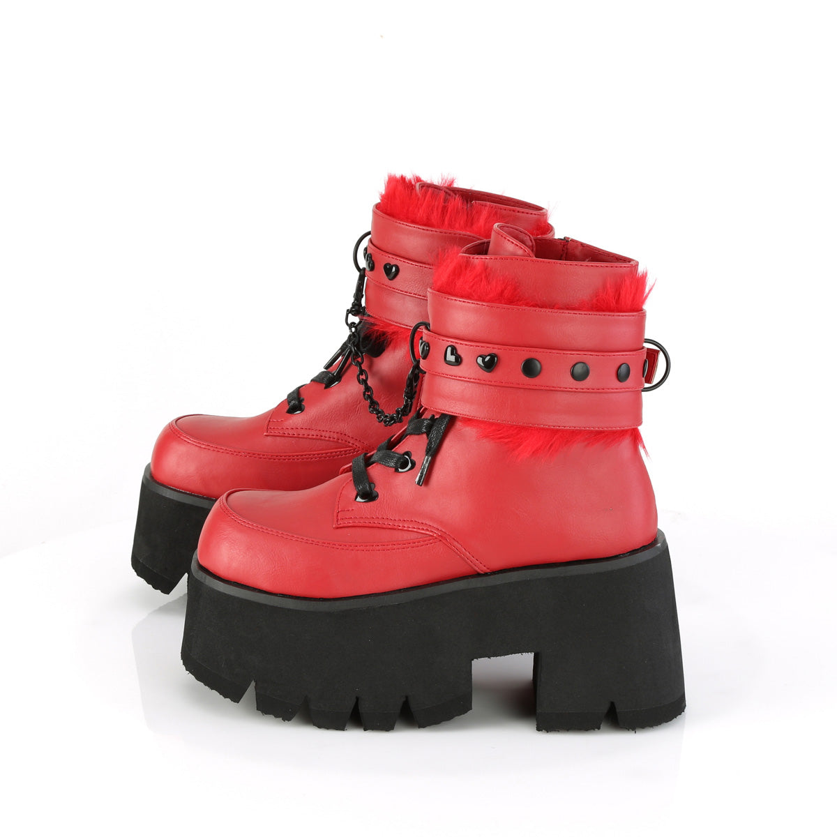 ASHES-57 3 1/2" Chunky Heel, 2 1/4" PF Lace-Up Ankle BT, Side Zip
