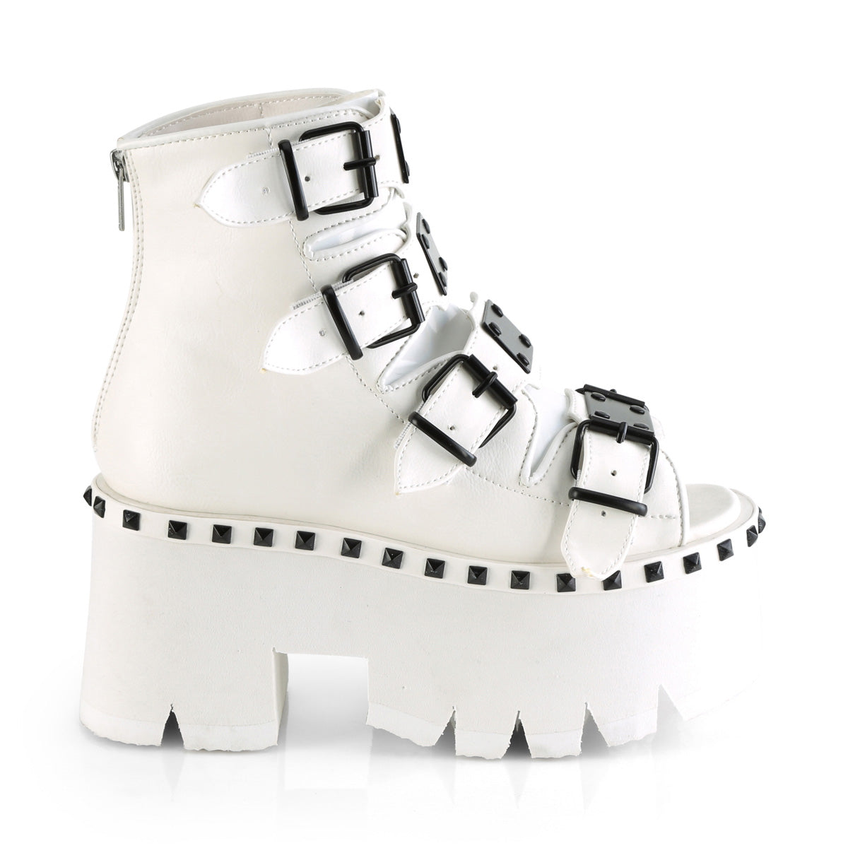 ASHES-70 **3 1/2" Chunky Heel, 2 1/4" PF Ankle Boot, Back Metal Zip