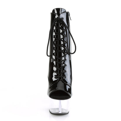 ASPIRE-1021 *6" Heel, 2 1/4" PF Open Toe Lace-Up Ankle Boot, Side Zip