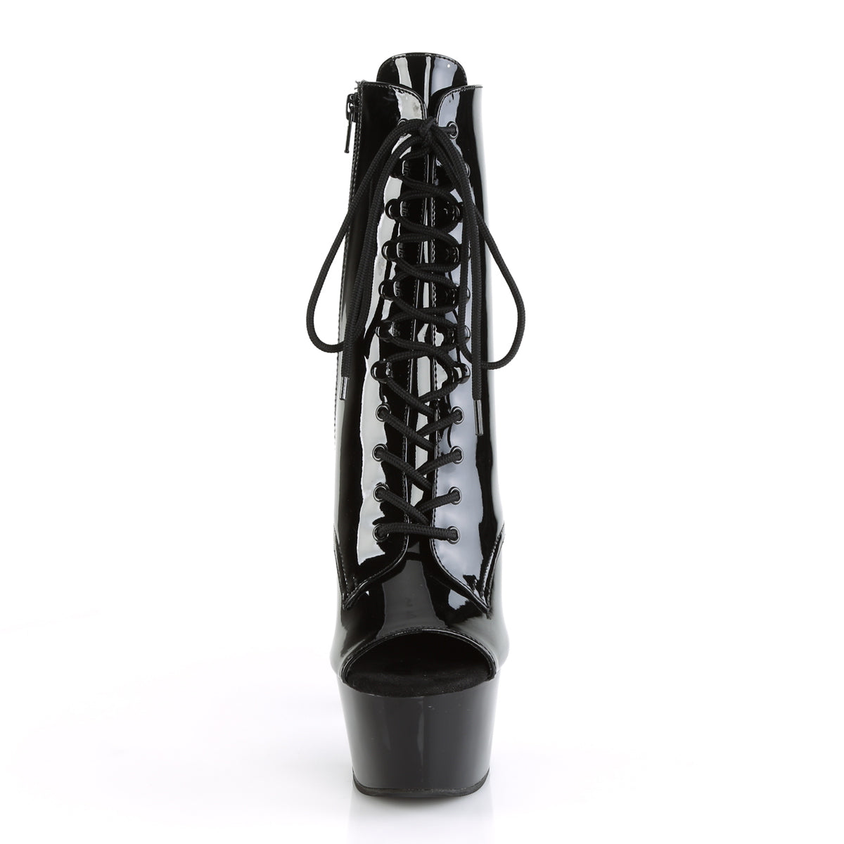 ASPIRE-1021 *6" Heel, 2 1/4" PF Open Toe Lace-Up Ankle Boot, Side Zip