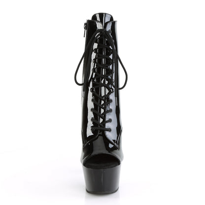 ASPIRE-1021 *6" Heel, 2 1/4" PF Open Toe Lace-Up Ankle Boot, Side Zip