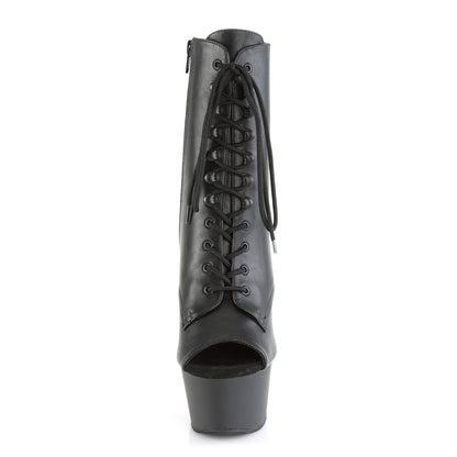 ASPIRE-1021 *6" Heel, 2 1/4" PF Open Toe Lace-Up Ankle Boot, Side Zip