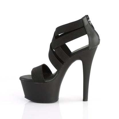 ASPIRE-669 6" Heel, 2 1/4" PF Criss Cross Sandal, Back Zip
