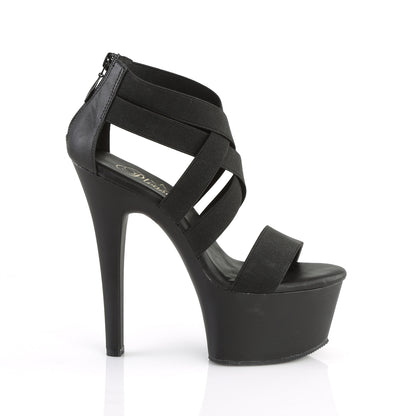 ASPIRE-669 6" Heel, 2 1/4" PF Criss Cross Sandal, Back Zip