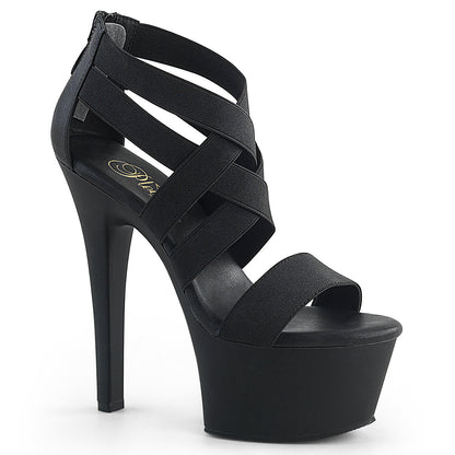 ASPIRE-669 6" Heel, 2 1/4" PF Criss Cross Sandal, Back Zip