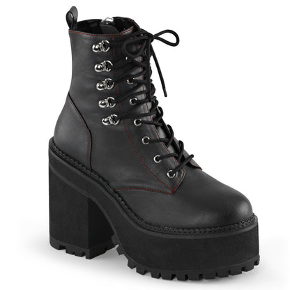 ASSAULT-100 4 3/4" Heel, 2 1/4" PF D-Ring Lace-Up Ankle Boot, Side Zip