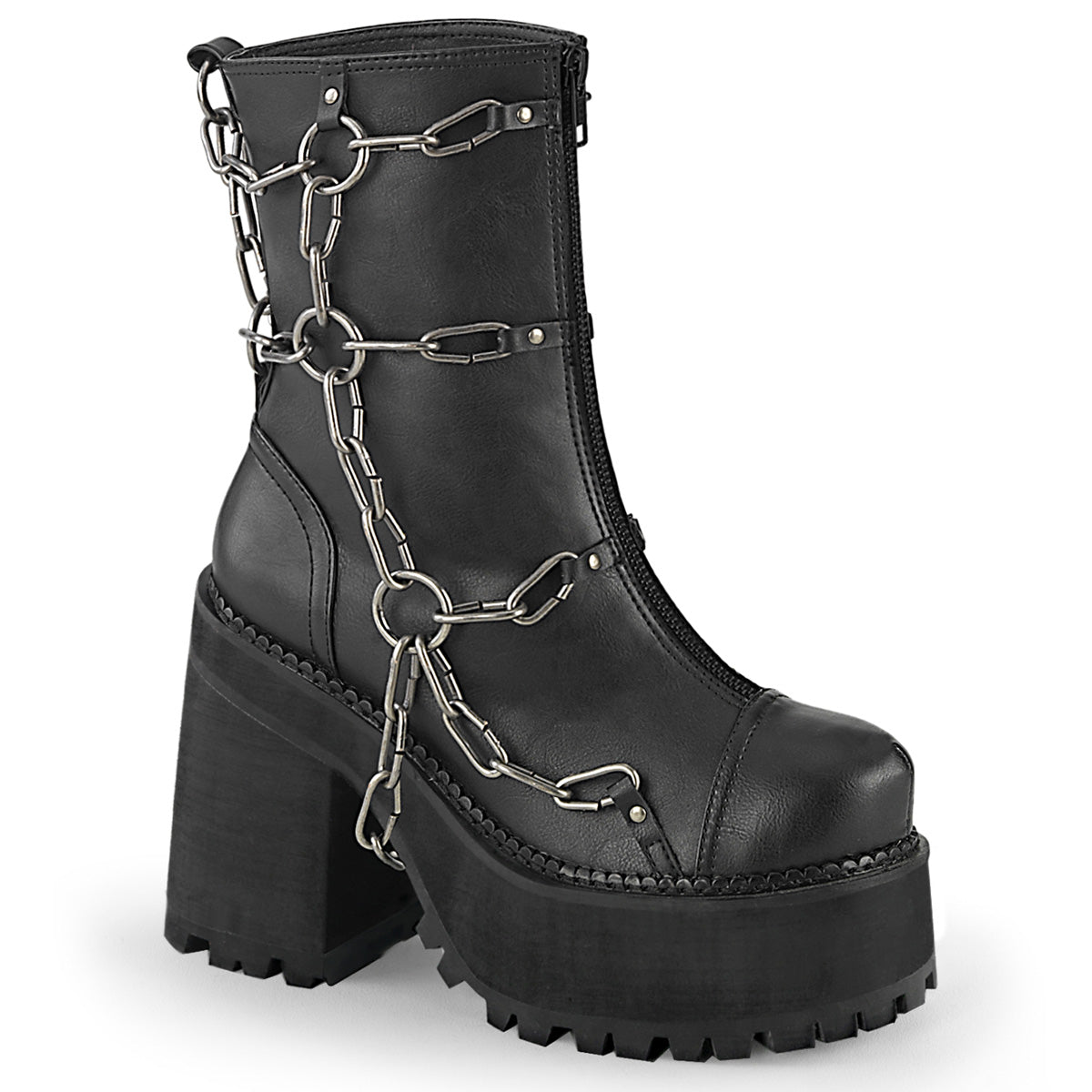 ASSAULT-66 4 3/4" Heel, 2 1/4" PF Ankle Boot, Front Zip
