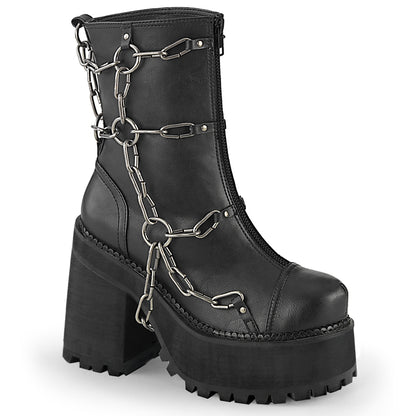 ASSAULT-66 4 3/4" Heel, 2 1/4" PF Ankle Boot, Front Zip