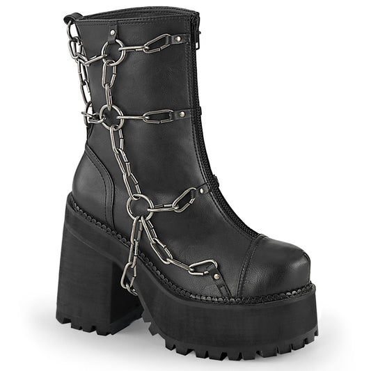 ASSAULT-66 4 3/4" Heel, 2 1/4" PF Ankle Boot, Front Zip