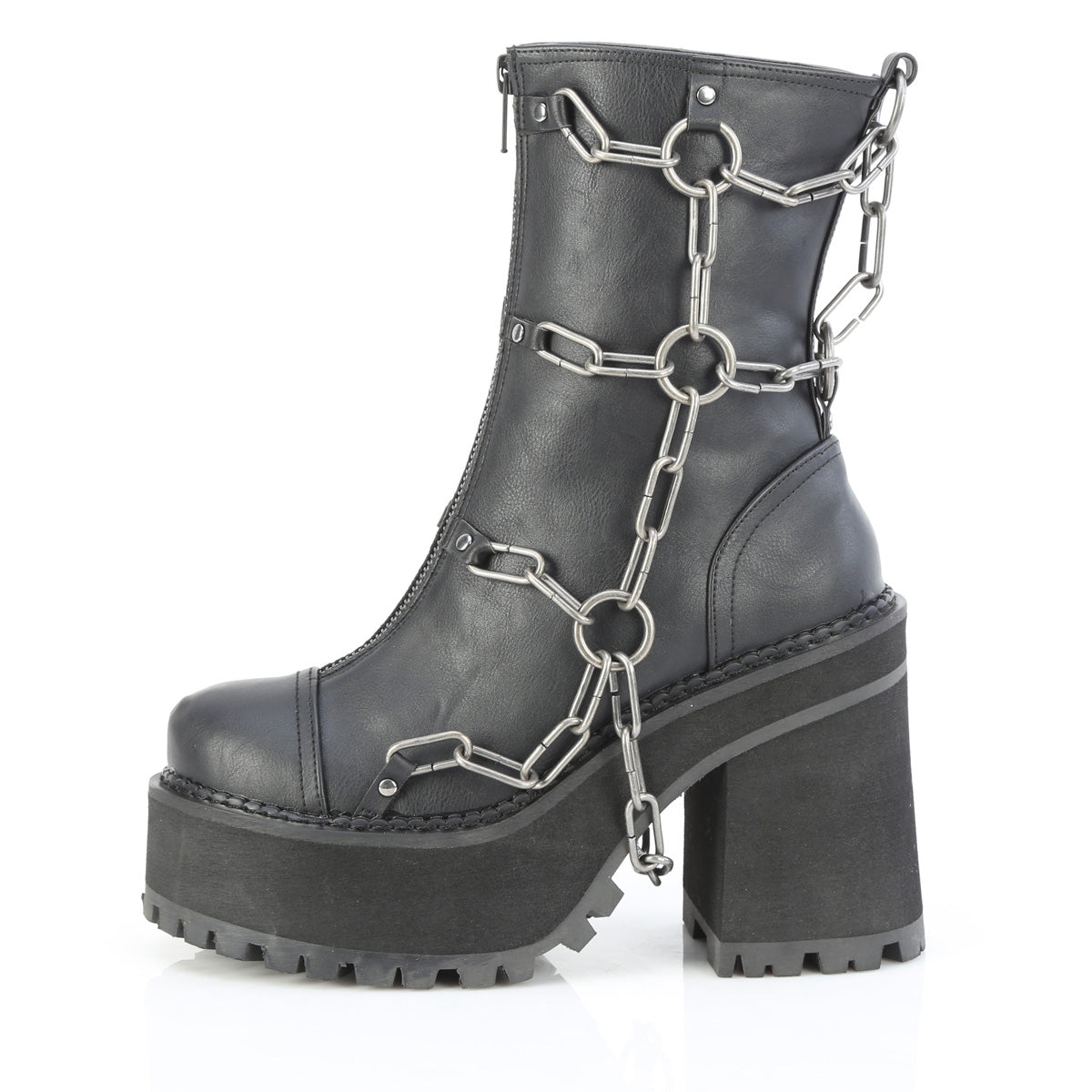 ASSAULT-66 4 3/4" Heel, 2 1/4" PF Ankle Boot, Front Zip