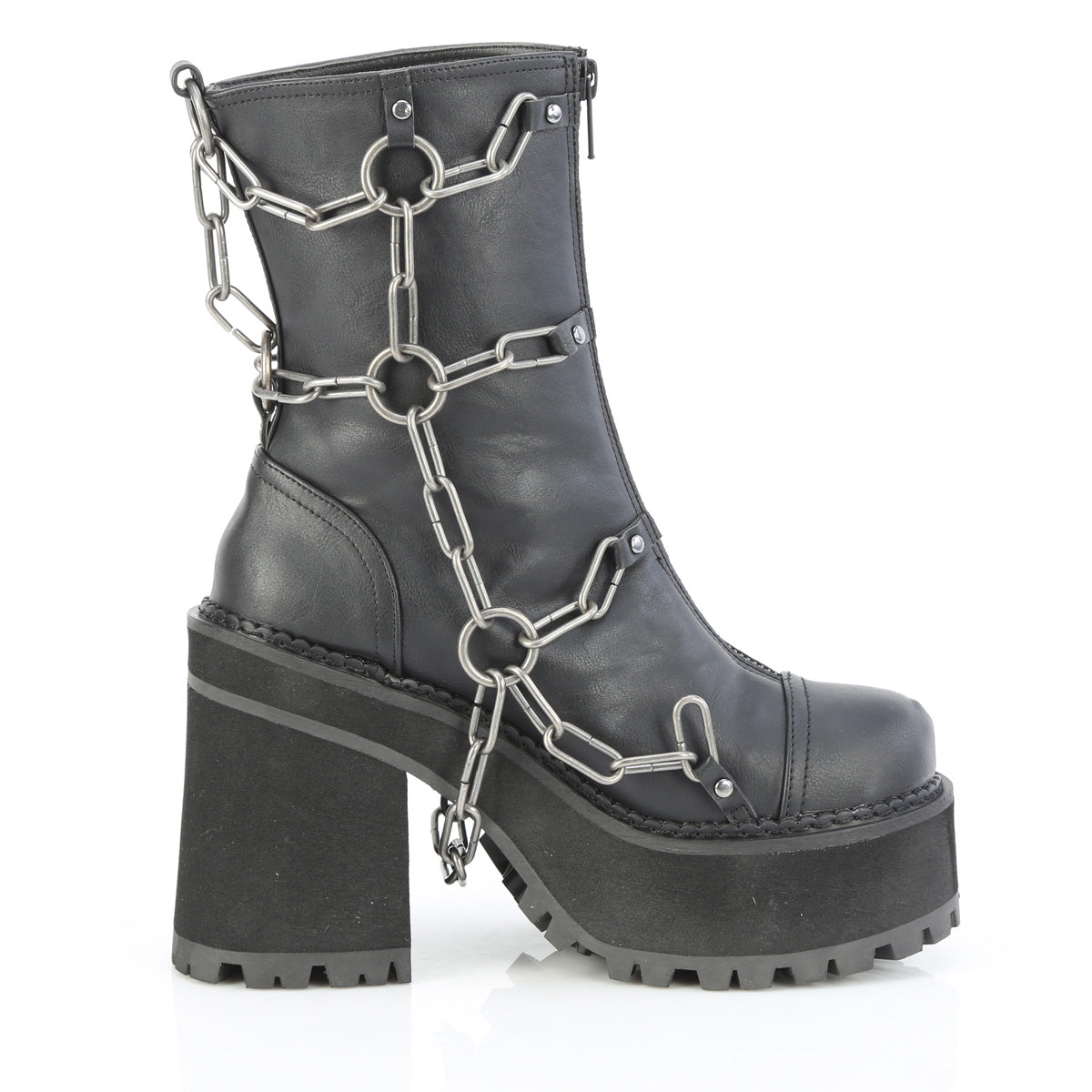 ASSAULT-66 4 3/4" Heel, 2 1/4" PF Ankle Boot, Front Zip
