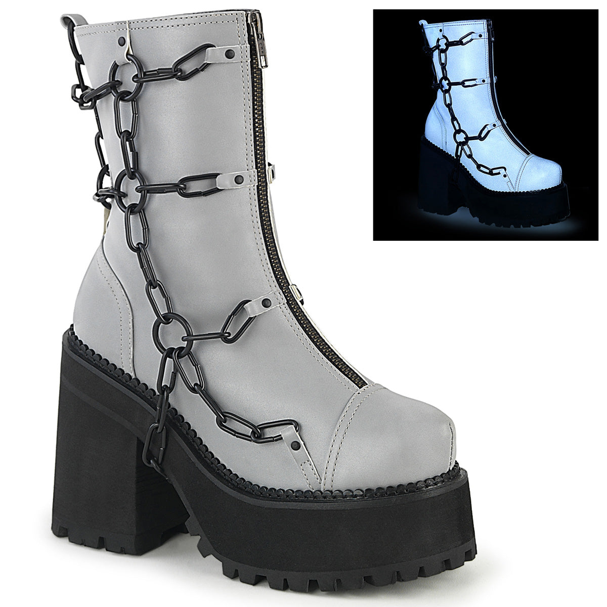ASSAULT-66 4 3/4" Heel, 2 1/4" PF Ankle Boot, Front Zip