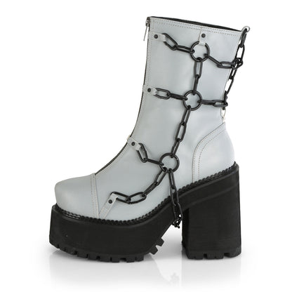 ASSAULT-66 **4 3/4" Heel, 2 1/4" PF Ankle Boot, Front Zip
