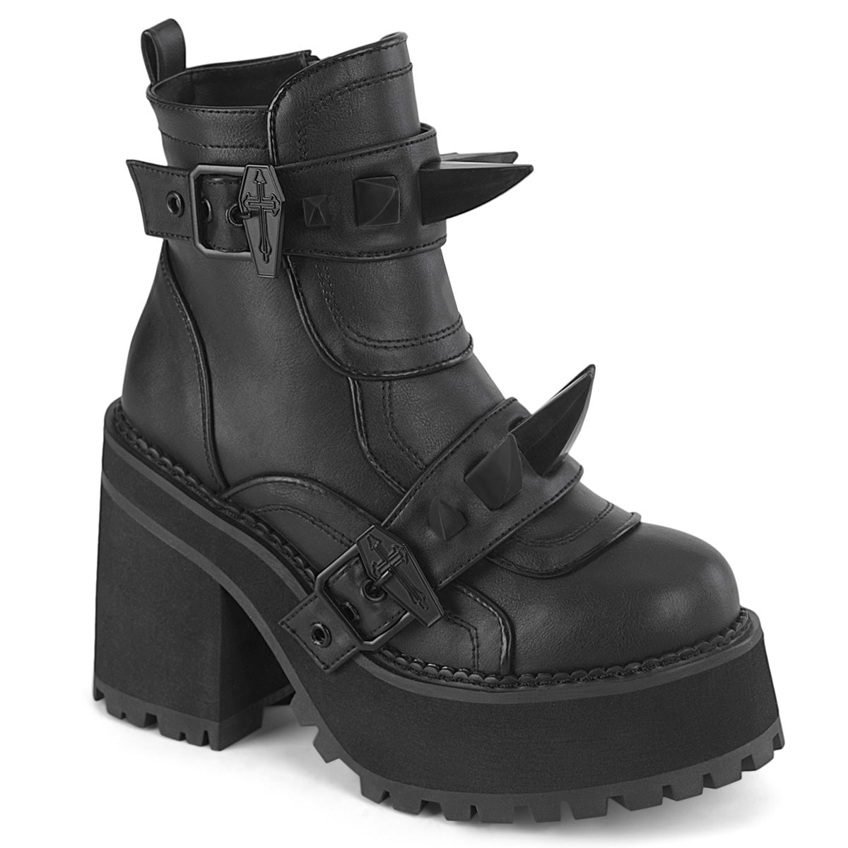 ASSAULT-72 *4 3/4" Heel, 2 1/4" PF Ankle Boot, Inside Zip