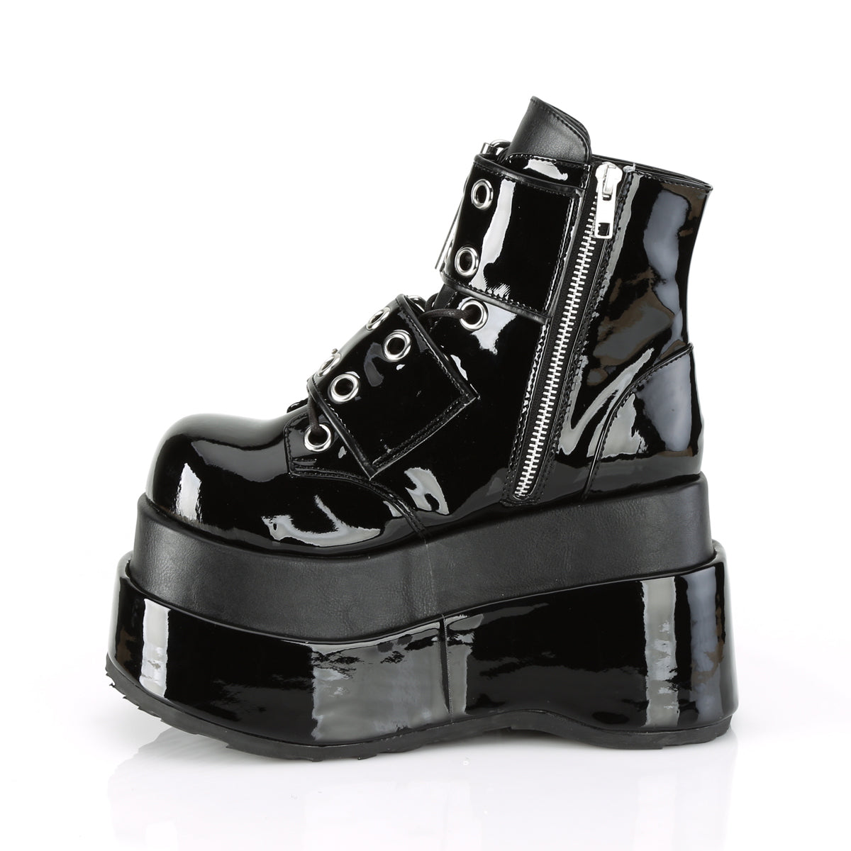 BEAR-104 4 1/2" Tiered PF Lace-Up Ankle Boot, Side Zip