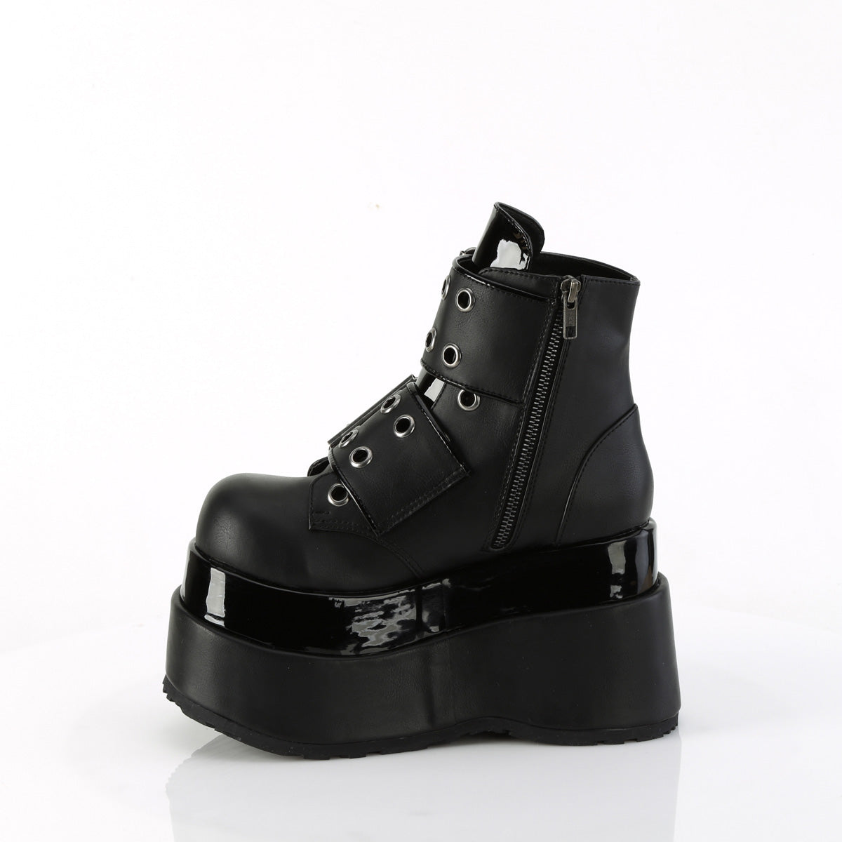 BEAR-104 *4 1/2" Tiered PF Lace-Up Ankle Boot, Side Zip