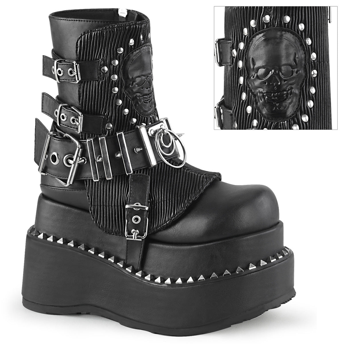 BEAR-150 4 1/2" Tiered PF Lace-Up Ankle Boot, Side Zip