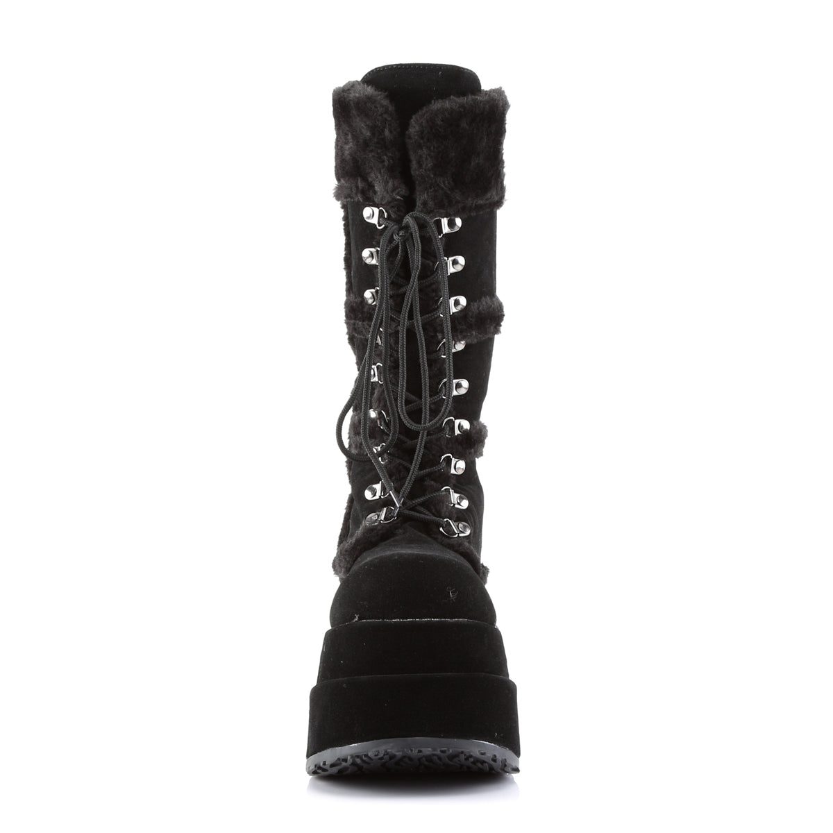 BEAR-202 4 1/2" PF Goth Punk Stacked Vegan Suede Calf BT