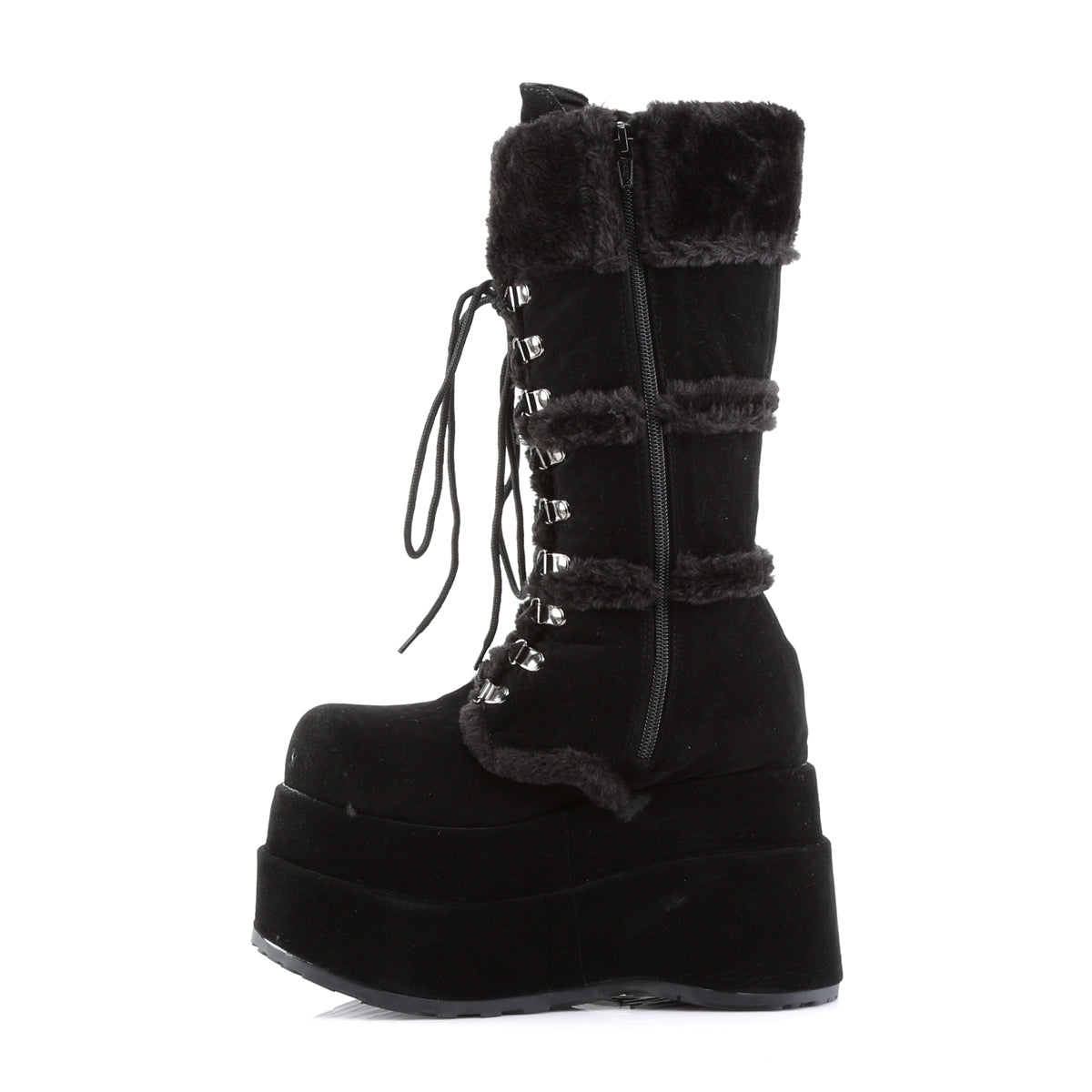 BEAR-202 4 1/2" PF Goth Punk Stacked Vegan Suede Calf BT