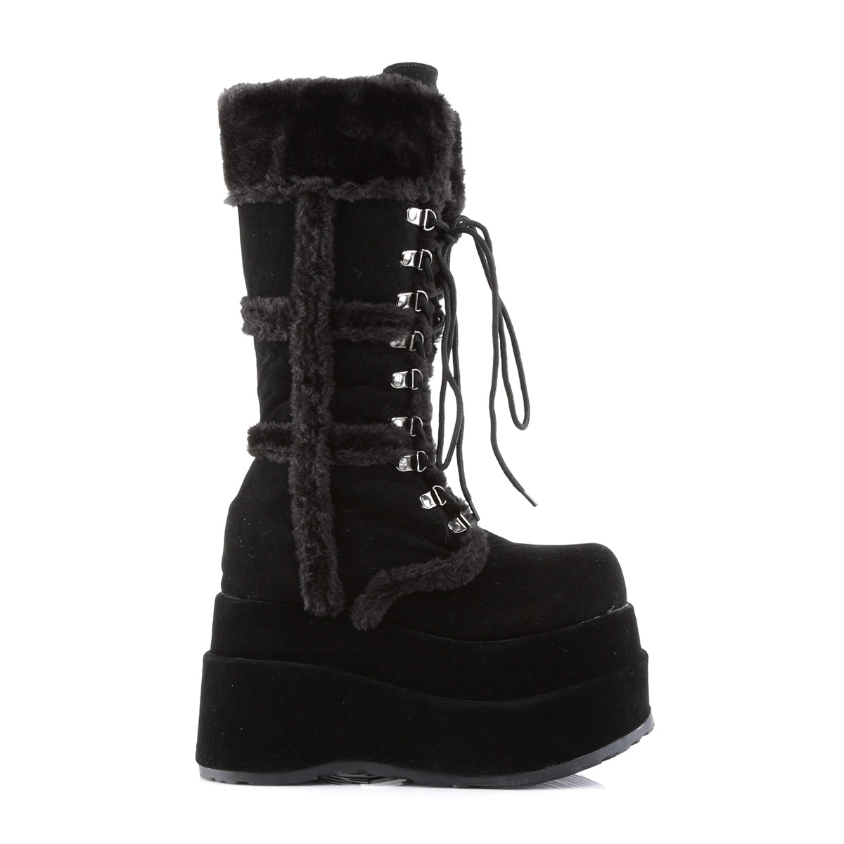 BEAR-202 4 1/2" PF Goth Punk Stacked Vegan Suede Calf BT