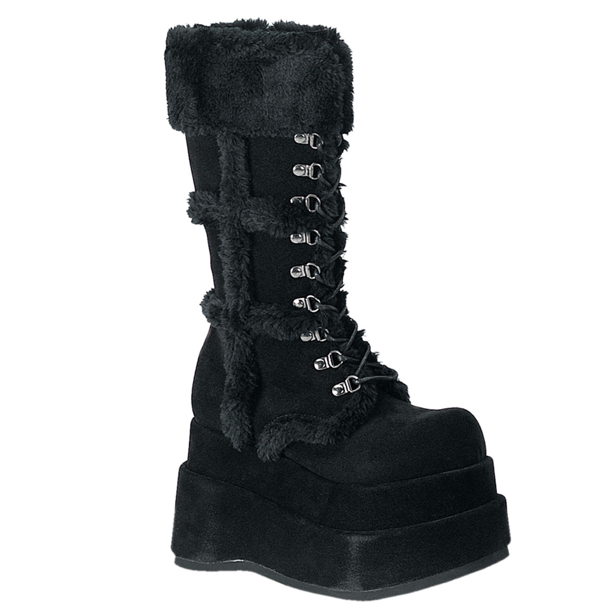 BEAR-202 4 1/2" PF Goth Punk Stacked Vegan Suede Calf BT
