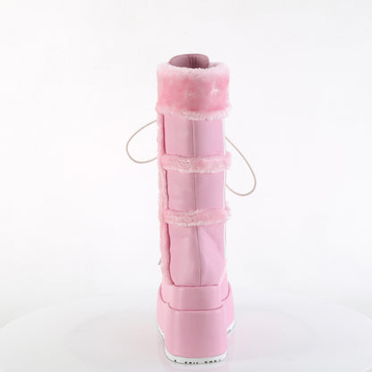 BEAR-202 *4 1/2" Tiered PF Lace-Up Mid-Calf Boot, Side Zip