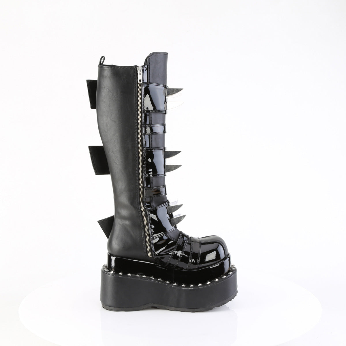 BEAR-215 4 1/2" Tiered PF Buckle Knee High, Inside Zip