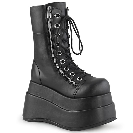 BEAR-265 4 1/2" Tiered PF Lace-Up Mid-Calf Boot, Inner & Outer Zip