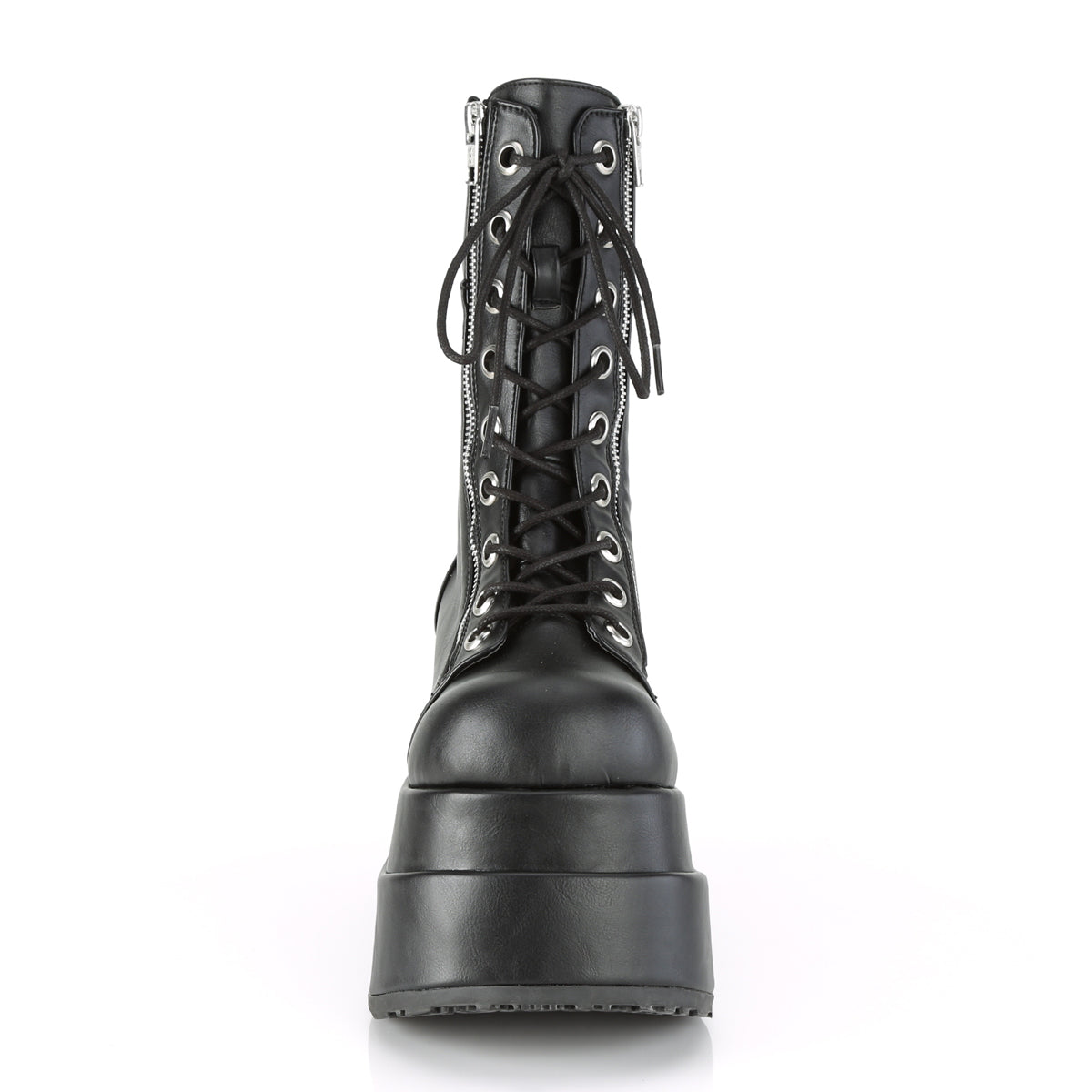 BEAR-265 4 1/2" Tiered PF Lace-Up Mid-Calf Boot, Inner & Outer Zip