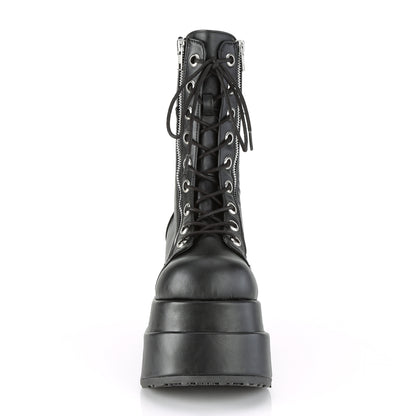 BEAR-265 4 1/2" Tiered PF Lace-Up Mid-Calf Boot, Inner & Outer Zip