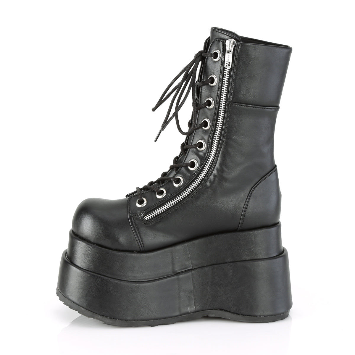 BEAR-265 4 1/2" Tiered PF Lace-Up Mid-Calf Boot, Inner & Outer Zip