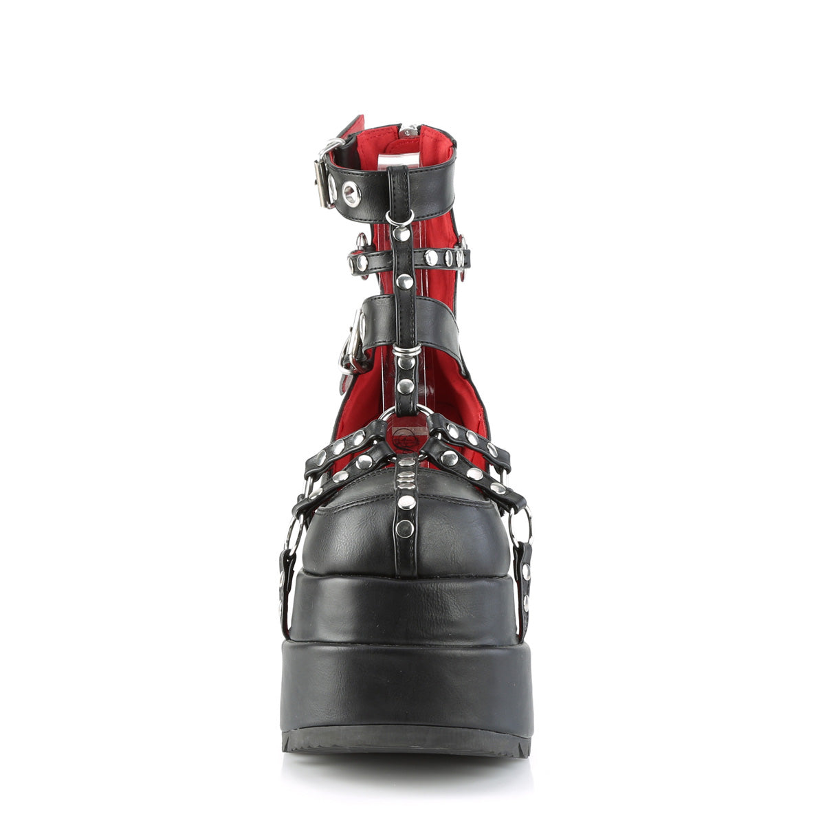 BEAR-28 *4 1/2" Tiered PF Cage Bootie, Back Metal Zip