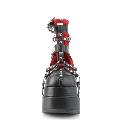 BEAR-28 *4 1/2" Tiered PF Cage Bootie, Back Metal Zip