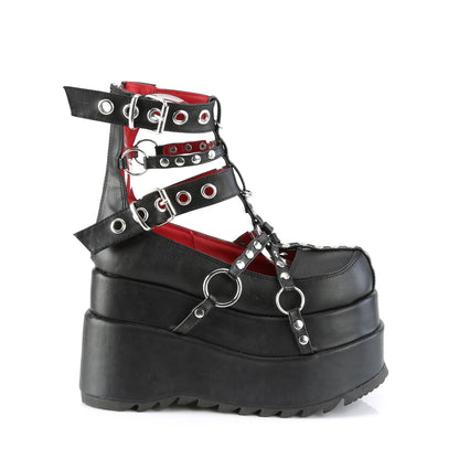 BEAR-28 *4 1/2" Tiered PF Cage Bootie, Back Metal Zip