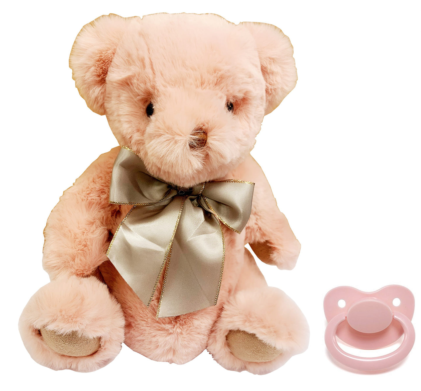 Pacifier Stuffie Animal Plush Kiss The Bear Pacifier Holder