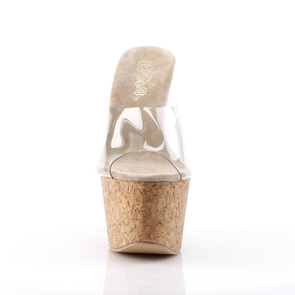 BEAU-601 6 1/2" Wedge 2 3/4" PF Cork Slide Sandal