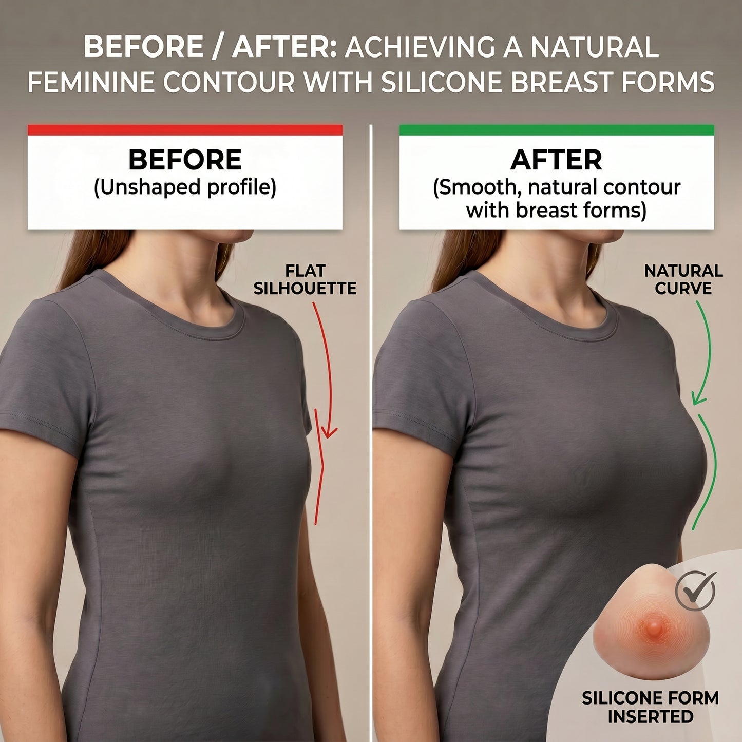 ENVY BODY SHOP Triangle Essential Premier Asymmetrical Swim Breast Forms,Concave for Swimwear & Mastectomy