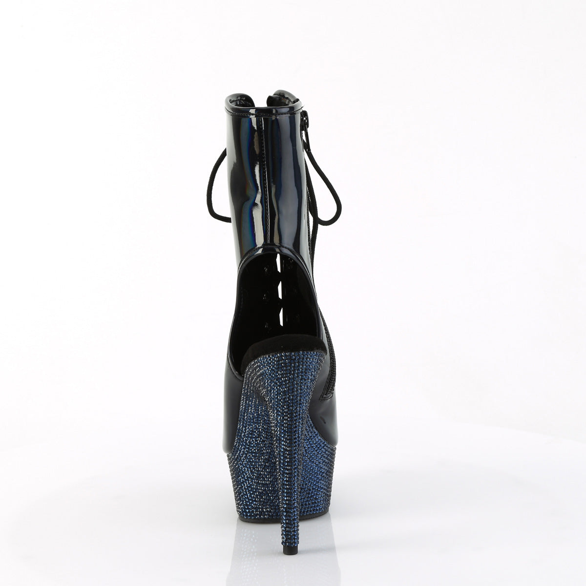 BEJEWELED-1016-6 *6" Heel, 1 3/4" PF Open Toe/Heel Lace-Up Ankle Boot wRS