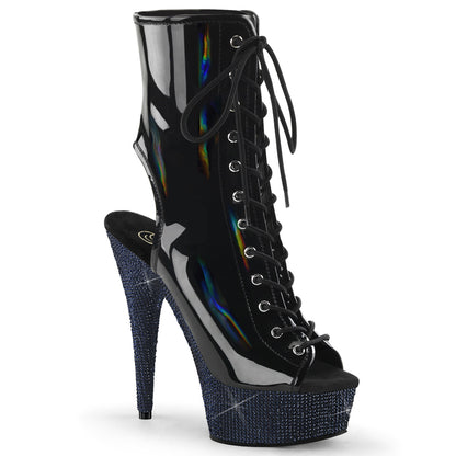 BEJEWELED-1016-6 *6" Heel, 1 3/4" PF Open Toe/Heel Lace-Up Ankle Boot wRS