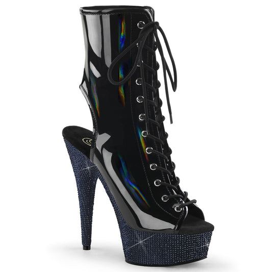 BEJEWELED-1016-6 *6" Heel, 1 3/4" PF Open Toe/Heel Lace-Up Ankle Boot wRS