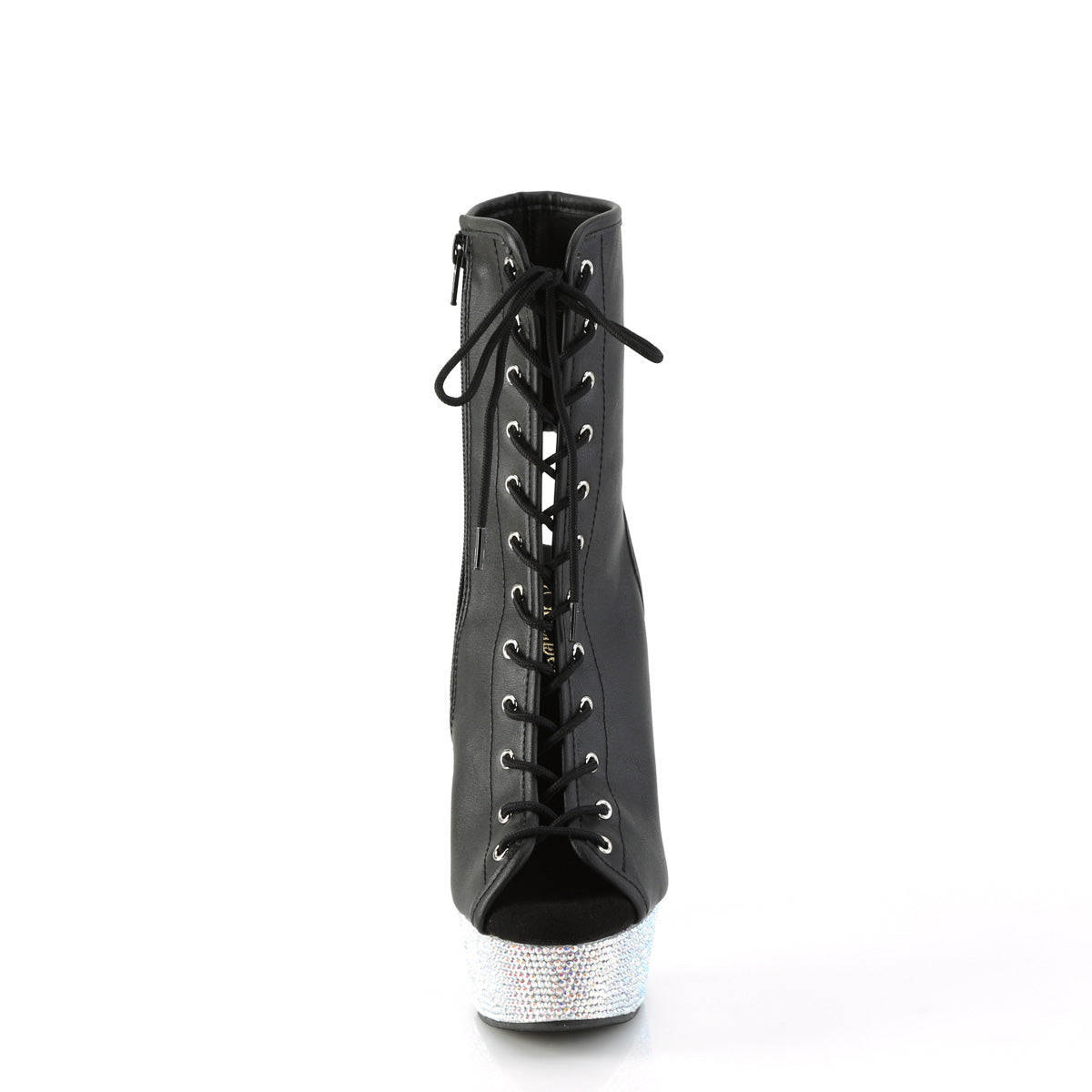 BEJEWELED-1016-6 *6" Heel, 1 3/4" PF Open Toe/Heel Lace-Up Ankle Boot wRS